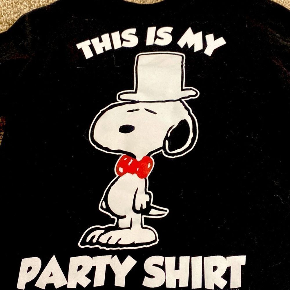 Peanuts SNOOPY Christmas 🎄 Holiday Casual party shirt 5T Black
